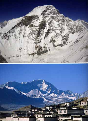 
Top: Cho Oyu West Face. Bottom: Cho Oyu Northwest Face From Tingri. - 8000 Metri Di Vita, 8000 Metres To Live For book

